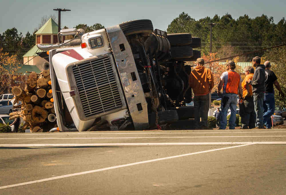 Truck accident scene in Atlanta Georgia