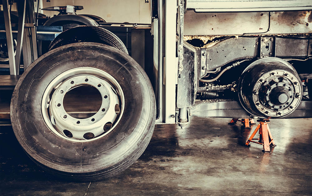 A truck that was involved in an accident