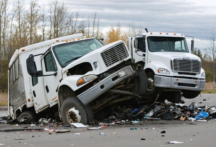 a truck collision scene