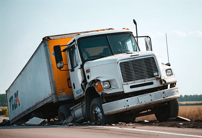 a truck that was involved in an accident